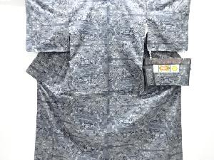 ヱ霞に草葉模様織り出し本場泥大島紬着物(5マルキ)